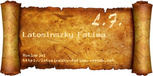 Latosinszky Fatima névjegykártya